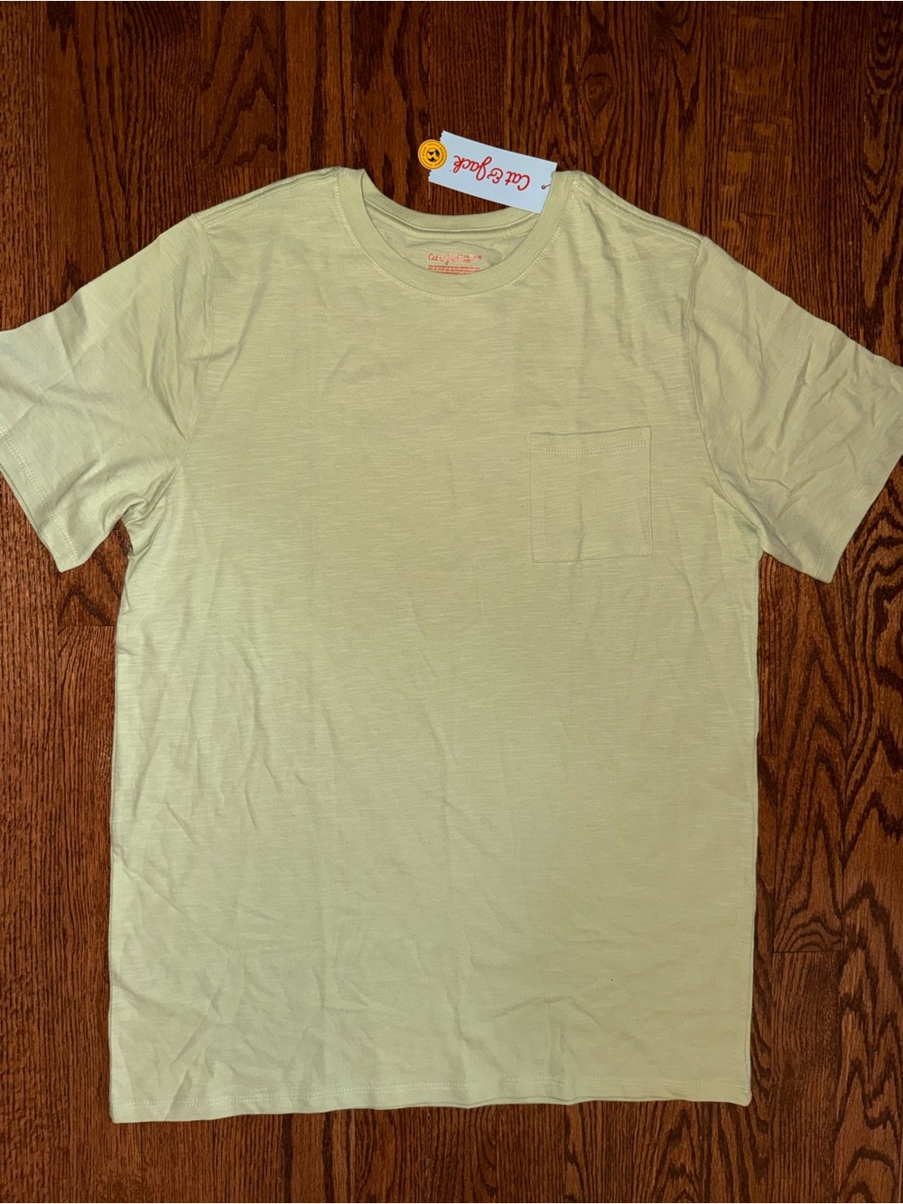 Cat & Jack Pale Yellow Pocket Tee - Short Sleeve